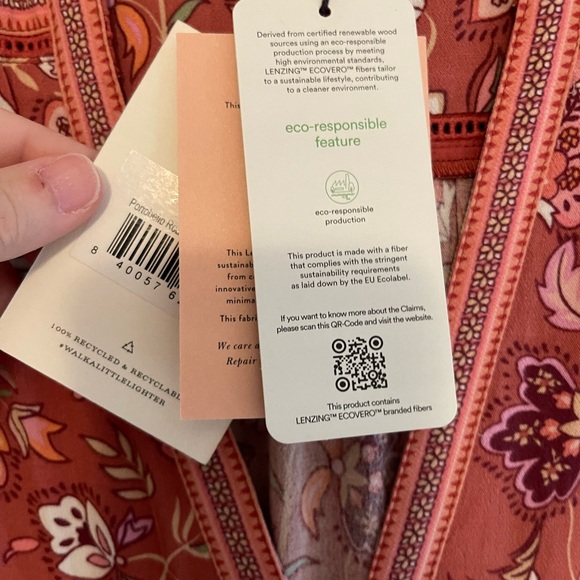 Spell Pink Tiered Sundress with Bishop Sleeves - Picture 5 of 11